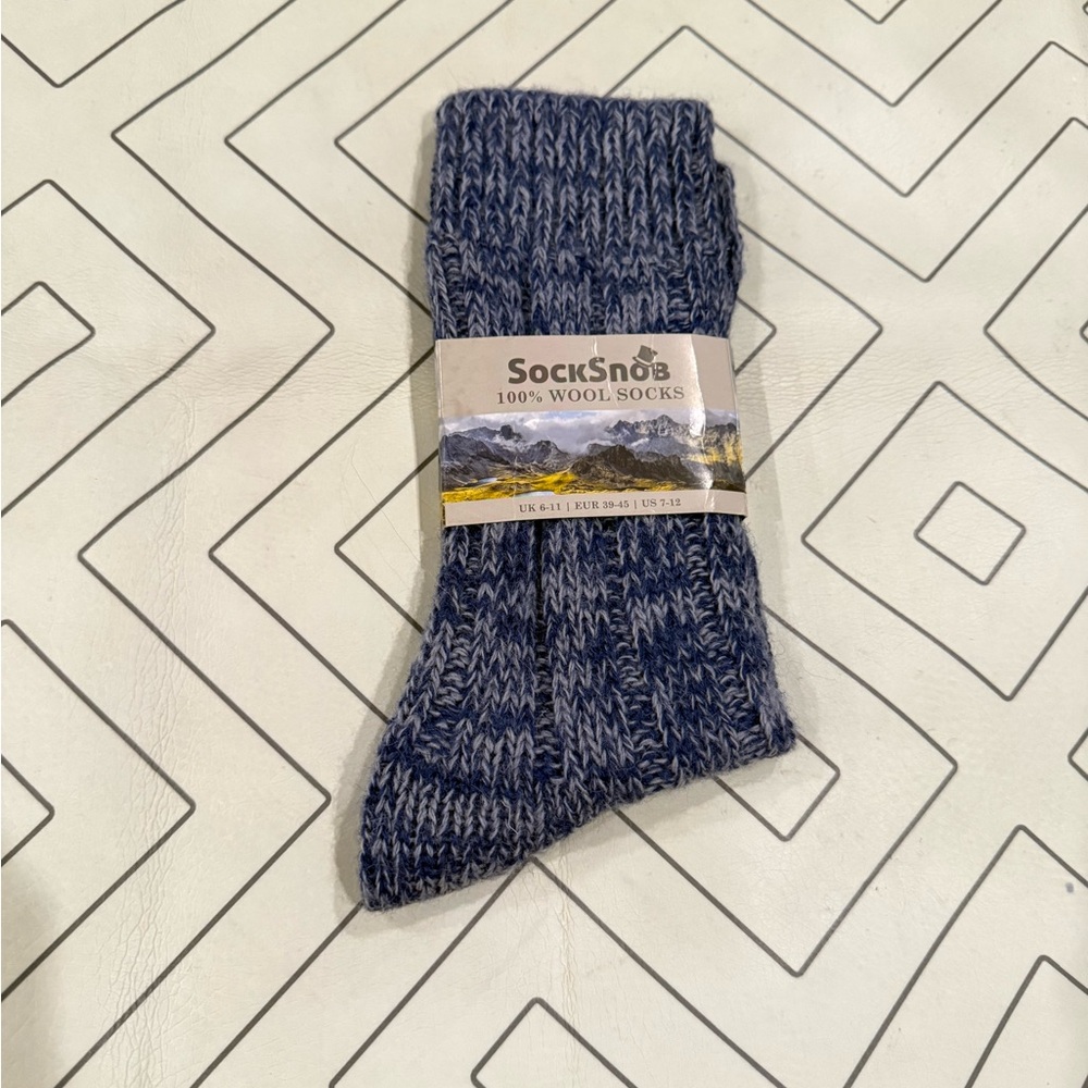 NWT SockSnob Blue Wool Socks